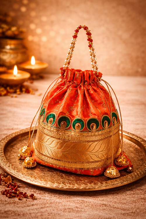 Recycled cotton eco-friendly tote bag handcrafted from Bhagwan Vastra temple fabric — sustainable bag by Punarvsu